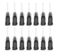 QUARKZMAN 50 Piezas Agujas de Dispensación de Plástico de 16g Tubo de Aguja de Pegamento de PP de 1/2" Puntas de Luer Lock Blunt con Aguja Flexible de PP Gris