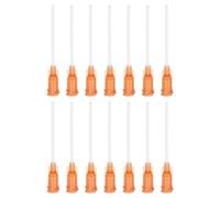 QUARKZMAN 50 Piezas Agujas de Plástico de 15g con Luer Lock Tubo de Aguja de PTFE de 1.5" Punta Obtuso de Plástico Resistente al Calor de PP Para Pistola de Pegamento Líquido Ámbar