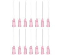 QUARKZMAN 50 Piezas Agujas de Plástico de 20g con Luer Lock Tubo de Aguja de PTFE de 1.5" Punta Obtusa de Plástico Resistente al Calor de PP Para Pistola de Pegamento Líquido Rosa
