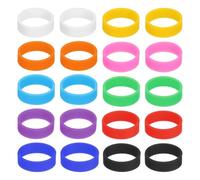 QUARKZMAN 50 Piezas Bandas de Goma de Silicona Anillos de Goma de 20x7mm Lazos de Cables Elásticos Fuertes Rojo/Naranja/Amarillo/Verde/Azul Oscuro/Azul/Morado/Negro/Blanco/Rosa