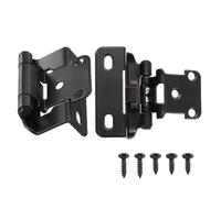 QUARKZMAN 50 Piezas Bisagras para Armario de Cocina, 1/2" Superposición Parcial Bisagras para Puertas de Armario de Cocina, Bisagra de Cierre Automático para Puertas de Armario, Negro