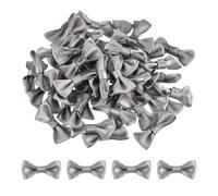 QUARKZMAN 50 Piezas de Corbatas Grises 1.2" x 0.6" Mini Lazo para Manualidades Lazos de Satén Pequeños a Granel para Costura DIY Scrapbooking Regalo de Boda Presente Decoración del Hogar