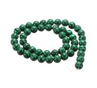 QUARKZMAN 50 Piezas De Cuentas De Piedra Natural 8mm Malaquita Redondas De Piedra Preciosa Cuentas Sueltas Auténticas Genuinas Bolas Lisas Para Hacer Joyería Pulseras Collares Pendientes DIY