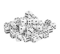 QUARKZMAN 50 Piezas De Dados Acrílicos De 6 Caras 19mm/0.75" Dados Grandes D6 Opacos para Juegos De Mesa Fiestas Temáticas De Cumpleaños Suministros Divertidos Blanco