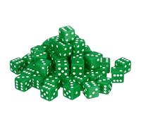 QUARKZMAN 50 Piezas De Dados Acrílicos De 6 Caras 19mm/0.75" Dados Grandes D6 Opacos para Juegos De Mesa Fiestas Temáticas De Cumpleaños Suministros Divertidos Verde