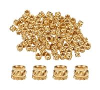 QUARKZMAN 50 piezas de Insertos Roscados de Latón M2.5 para Calentar Insertar M2.5x3mm, OD 4mm Tuercas Insertadas Estriadas, Tuercas de Latón para Impresión 3D con Rosca Hembra Insertada