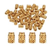 QUARKZMAN 50 piezas de Insertos Roscados de Latón M3, Inserto de Fijación por Calor M3x7mm, OD 5mm Tuercas Insertadas con Estrías, Tuercas de Latón para Impresión 3D Insertada