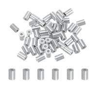 QUARKZMAN 50 Piezas De Manguito De Crimpado De Aluminio, 1.2mm 3/64" Ferronda Redonda M1.2 para Crimpar Cables Y Cuerdas, Abrazaderas para Extremos De Cuerda