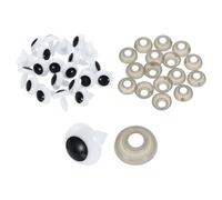 QUARKZMAN 50 Piezas De Ojos De Seguridad Para Tejer, 16mm Ojos Redondos De Plástico Para Manualidades Con Arandelas Para DIY Animales De Peluche Osos, Blanco