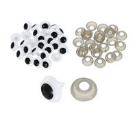 QUARKZMAN 50 Piezas De Ojos De Seguridad Para Tejer, 20mm Ojos Redondos De Plástico Con Arandelas Para Manualidades DIY Osos De Peluche Y Animales, Blancos