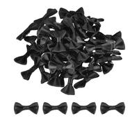 QUARKZMAN 50 Piezas de Pajaritas Negras 1.2" x 0.6" Mini Lazo para Manualidades Lazos de Satén Pequeños a Granel para Costura DIY Scrapbooking Regalo de Boda Presente Decoración del Hogar