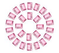 QUARKZMAN 50 Piezas De Rhinestone Rectangular Con Base En Punta 8x10mm Mini Rhinestone Cuadrada Con Base En Punta Y Facetas Cristal De Vidrio Transparente Color Rojo Rosa