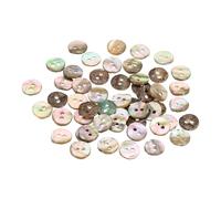 QUARKZMAN 50 uds De Botones Naturales De Concha, 2 Agujeros 10mm Botones De Nácar Para Camisas Abrigos Trajes Chaquetas Jeans Faldas Costura Manual Manualidades, 1.5-2.3mm De Grosor, Marrón