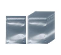 QUARKZMAN 50 Unidades De Bolsas Antiestáticas 2.4" X 3.5" De Doble Capa Y Reutilizables con Cierre ESD De Blindaje para GPU Disco Duro HDD SSD Luces LED Color Gris Oscuro Semitransparente