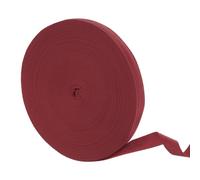 QUARKZMAN 50 Yardas de Cinta de Sarga de Algodón, Cinta de Bies de 20mm de Tejido de Espiga para Ropa, Costura de Bricolaje (Rojo Granate)