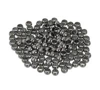 QUARKZMAN 500 piezas de cuentas redondas de engarce, 3 mm de separadores de metal sueltas cuentas de metal extremos pequeños topes hacer joyas de pulsera artesanía DIY, negro metálico