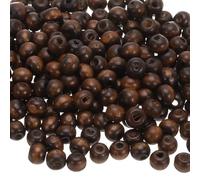QUARKZMAN 500 Piezas de Grandes Abalorios de Madera con Agujero, Abalorios de Barril de Madera Natural sin Acabar para Manualidades, Hacer Joyas de Macramé, Marrón (8 x 7mm, Agujero de 3mm)