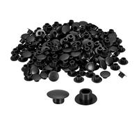 QUARKZMAN 500 Piezas Tapones para Agujeros de Tornillo Tapones Redondos de Botón de Plástico de 6mm (1/4") Diámetro Tapas de Cierre de Agujero de Tipo Flush Negro