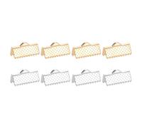 QUARKZMAN 50Pcs 16mm Extremos Sujeción Cinta, Extremos Sujeción Marcador, Extremos Sujeción Cierre Rápido para Hacer Pulseras, Collares y Joyas, 2 Colores