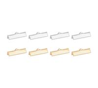 QUARKZMAN 50Pcs 25mm Extremos Sujeción Cinta, Extremos Sujeción Marcador, Extremos Sujeción Cierre Rápido para Hacer Pulseras, Collares y Joyas, 2 Colores