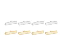 QUARKZMAN 50Pcs 30mm Extremos Sujeción Cinta, Extremos Sujeción Marcador, Extremos Sujeción Cierre Rápido para Hacer Pulseras, Collares y Joyas, 2 Colores