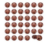 QUARKZMAN 50Pcs Botones De Coser Redondos De Plástico Estilo Piel Imitación 15mm/0.59inch Para Abrigos Trajes Vestidos Faldas Chaquetas Decoración De Ropa Marrón Brillante