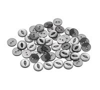 QUARKZMAN 50pcs Botones de Costura Grises Redondos de 24L 15mm 5/8" Resina 2 Agujeros Ojo de Pez Botón de Repuesto para Ropa de Pantalón Vestido Falda Botones de Cierre de Ropa