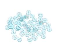 QUARKZMAN 50pcs Botones de Costura Redondos Azul Lago de 14L 9mm 11/32" Resina 2 Agujeros Ojo de Pez Botón de Repuesto para Pantalones de Costura Vestido Falda Ropa Botones de Cierre