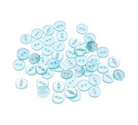 QUARKZMAN 50pcs Botones de Costura Redondos Azul Lago de 18L 11.5mm 15/32" Resina 2 Agujeros Ojo de Pez Botón de Repuesto para Pantalones de Costura Vestido Falda Ropa Botones de Cierre