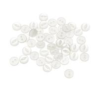QUARKZMAN 50pcs Botones de Costura Redondos Blancos de 14L 9mm 11/32" Resina 2 Agujeros Ojo de Pez para Manualidades Botón de Repuesto para Pantalones Vestidos Faldas Ropa Cierre de Botones