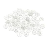 QUARKZMAN 50pcs Botones de Costura Redondos Blancos de 20L 12.5mm 1/2" Resina 2 Agujeros Ojo de Pez para Manualidades Botón de Repuesto para Pantalones Vestidos Faldas Ropa Cierre de Botones