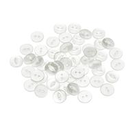 QUARKZMAN 50pcs Botones de Costura Redondos Blancos de 24L 15mm 5/8" Resina 2 Agujeros Ojo de Pez para Manualidades Botón de Repuesto para Pantalones Vestidos Faldas Ropa Cierre de Botones
