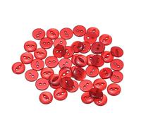QUARKZMAN 50pcs Botones de Costura Redondos Rojos de 16L 10mm 3/8" de Resina con 2 Agujeros de Ojo de Pez para Manualidades de Costura en Pantalones, Vestidos, Faldas y Cierre de Ropa
