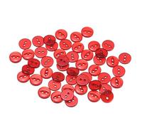 QUARKZMAN 50pcs Botones de Costura Redondos Rojos de 18L 11.5mm 15/32" Resina 2 Agujeros Ojo de Pez Botón de Repuesto para Pantalones de Costura Vestido Falda Ropa Cierre de Botones