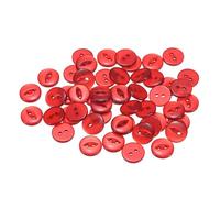 QUARKZMAN 50pcs Botones de Costura Redondos Rojos de 24L de 15mm 5/8" Resina 2 Agujeros Ojo de Pez para Manualidades Botón de Repuesto para Pantalones Vestidos Faldas Ropa Cierre de Botones