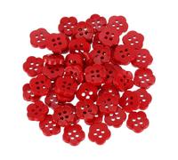 QUARKZMAN 50pcs Botones De Resina Con Forma De Flor 11.5mm 4 Agujeros Botones Decorativos De Resina Para Manualidades Cardigan Camisas Ropa DIY, Rojo