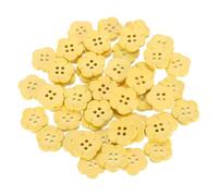 QUARKZMAN 50pcs Botones De Resina Con Forma De Flor 18mm 4 Agujeros Botones De Costura Decorativos Bonitos Botones Con Forma De Flor Para Manualidades Cardigan Camisas Ropa DIY, Amarillo