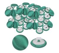 QUARKZMAN 50pcs Botones de Satén de 0.5" (12.5mm) Cubiertos de Satén Redondos Suaves con Vástago Botones de Tela para Vestido de Novia Blusa Trajes DIY, Verde