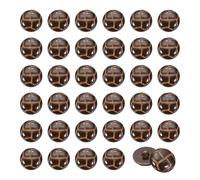 QUARKZMAN 50Pcs Botones Imitación Cuero Con Ojal, 25mm/0.98inch Botones Redondos Plástico Para Coser En Abrigos Trajes Vestidos Faldas Chaquetas Decoración Ropa, Marrón Oscuro Brillante