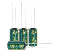 QUARKZMAN 50Pcs Condensador Electrolítico De Alta Frecuencia 680UF 25V Con Terminales Radiales De Aluminio 8 X 16mm Alta Corriente De Rizado Baja Impedancia