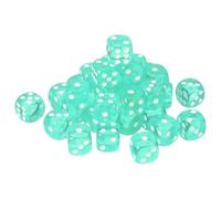 QUARKZMAN 50Pcs Dados Acrílicos De 6 Caras 16mm/0.63" con Esquinas Redondeadas Colores Translúcidos D6 para Juegos De Mesa Fiestas Temáticas Diversión Verde Claro
