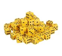 QUARKZMAN 50Pcs Dados Acrílicos De 6 Caras 19mm/0.75" Dados Grandes D6 Opacos para Juegos De Mesa Fiestas Temáticas De Cumpleaños Suministros Divertidos Amarillo