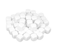 QUARKZMAN 50Pcs Dados Acrílicos En Blanco 22mm/0.87" Dados Blancos De Seis Caras con Esquinas Redondeadas Y Superficie Lisa para Juegos De Mesa Y Fiestas