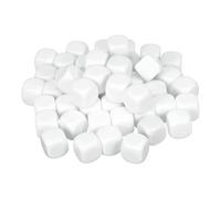 QUARKZMAN 50Pcs Dados Blancos De Acrílico, 14mm/0.55" Dados Blancos De Seis Caras con Esquinas Redondeadas Y Superficie Lisa para Juegos De Mesa Y Fiestas
