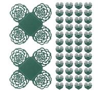 QUARKZMAN 50PCS Envolturas De Trufa, Envolturas De Papel Para Chocolate De 4 Pulgadas, Bandeja De Postre Con Corte De Rosa, Moldes Cuadrados Para Hornear Para Bodas, Verde Oscuro