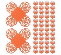 QUARKZMAN 50PCS Envolturas De Trufa, Envolturas De Papel Para Chocolate De 4 Pulgadas, Bandeja De Postre Con Corte De Rosa, Molde Cuadrado Para Hornear Para Bodas, Fiestas Naranja
