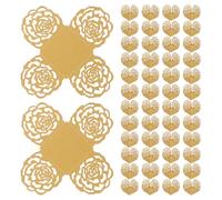 QUARKZMAN 50PCS Envolturas De Trufa, Envolturas De Papel Para Chocolate Y Dulces De 4 Pulgadas, Bandeja De Postre Con Corte De Rosa, Moldes Cuadrados Para Hornear Para Bodas, Dorado