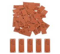 QUARKZMAN 50pcs Etiquetas de Cuero, Etiquetas de Piel Sintética Hechas a Mano con Agujero en Relieve Placas Personalizadas para Adorno DIY Costura Manualidades, 50x20mm, Abejas
