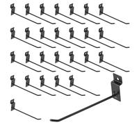 QUARKZMAN 50pcs Ganchos para Panel Ranurado Accesorios de Metal para Panel Ranurado de 6"/150mm Ganchos para Panel de Rejilla de Exhibición Comercial Garaje Supermercado (Negro)