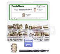 QUARKZMAN 50Pcs Inserciones Roscadas, 1/4"-20x19/32" Inserciones Tuerca Sin Cabeza, Inserciones Roscadases Aleación Zinc Y Accesorios De